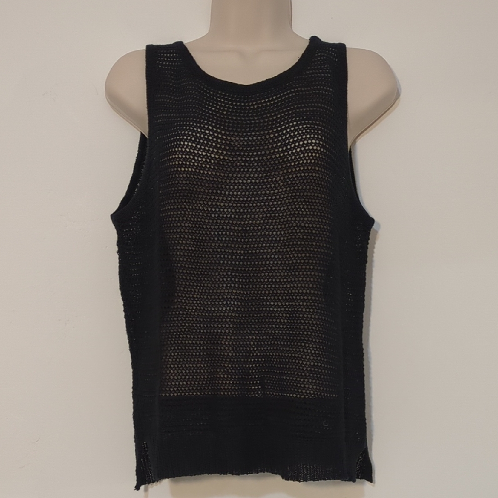 Margaret O'Leary Black Knitted Tank Top/Vest